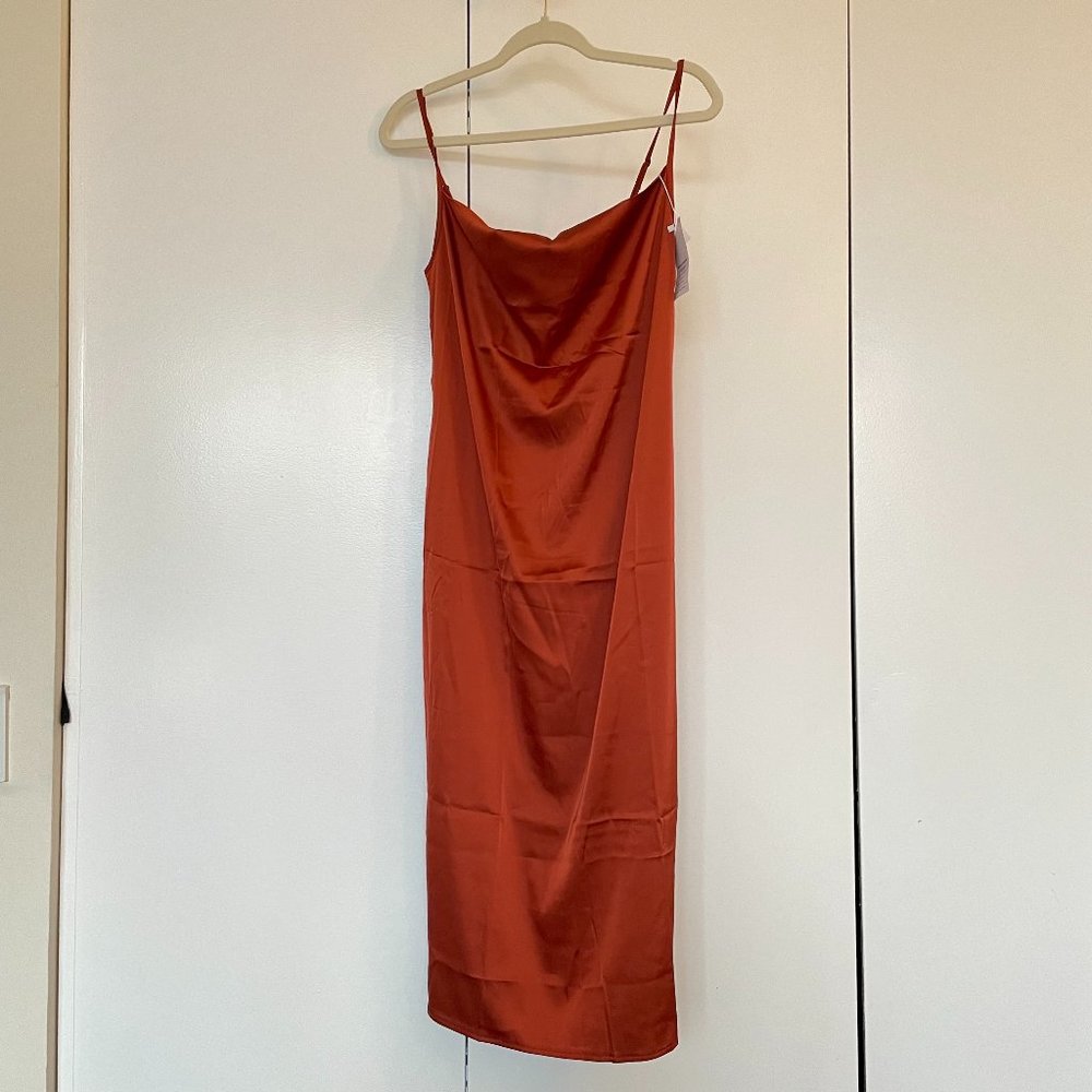 Satin Slip dress Rust